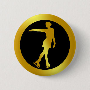 BADGE ROND 5 CM PATINEUR ARTISTIQUE D'OR