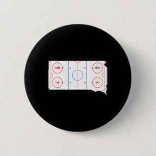 Badge Rond 5 Cm Patinoire de hockey Clic South Dakota Plan de cont