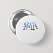 Badge Rond 5 Cm Patins à rouleaux Patinage en ligne Rollerblading (Devant & derrière)