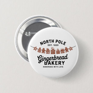Badge Rond 5 Cm Pâtisserie de pain d'épice vintage rétro Pôle Nord