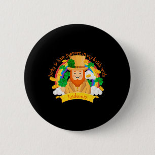 Badge Rond 5 Cm Patricules quatre feuilles de trèfle Leprechaun Le