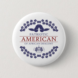 Badge Rond 5 Cm PATRIOTE Afro-Américain