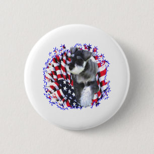 Badge Rond 5 Cm Patriote de Schnauzer miniature