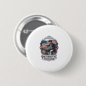 Badge Rond 5 Cm Patriotic Chess Player Vector Graphic Tee (Devant & derrière)