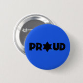 Badge Rond 5 Cm Patriotic Proud Jewish, Support Israel (Devant & derrière)