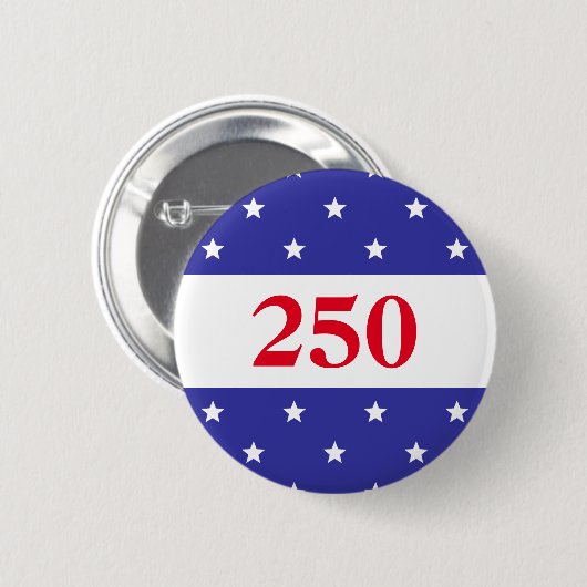 Badge Rond 5 Cm Patriotic Red White & Blue 250 Button (Devant & derrière)