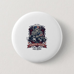 Badge Rond 5 Cm Patriotique 1776 Hors Route Camion Monstre Crâne L