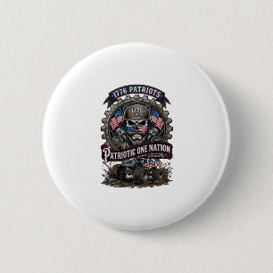 Badge Rond 5 Cm Patriotique 1776 Hors Route Crâne Camion Monstre L