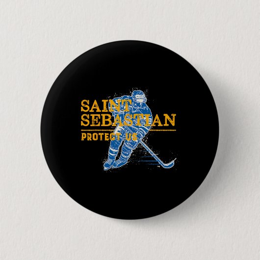 Badge Rond 5 Cm Patron De Hockey Saint-Sébastien Saint-Étienne (Devant)