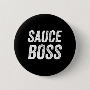 Badge Rond 5 Cm Patron de sauce Chef BBQ Cuisine Humoristique
