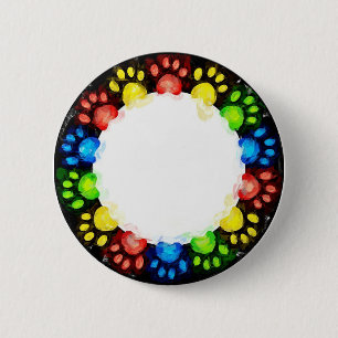 Badge Rond 5 Cm Patrouilles de chat arc-en-ciel