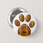 Badge Rond 5 Cm Patte #2 de tigre (Devant & derrière)