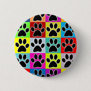 Badge Rond 5 Cm patte de chien