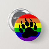 Badge Rond 5 Cm Patte d'ours de gay pride (Devant & derrière)