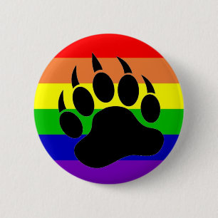 Badge Rond 5 Cm Patte d'ours de gay pride