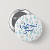 Badge Rond 5 Cm Pattern Blue & Gray Leaves (Devant & derrière)