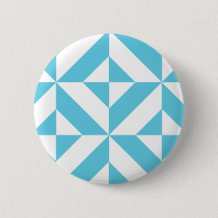 Badge Rond 5 Cm Patters de Ocean Blue Geometric Deco