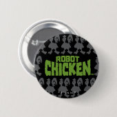 Badge Rond 5 Cm Patters de Robot Chicken (Devant & derrière)