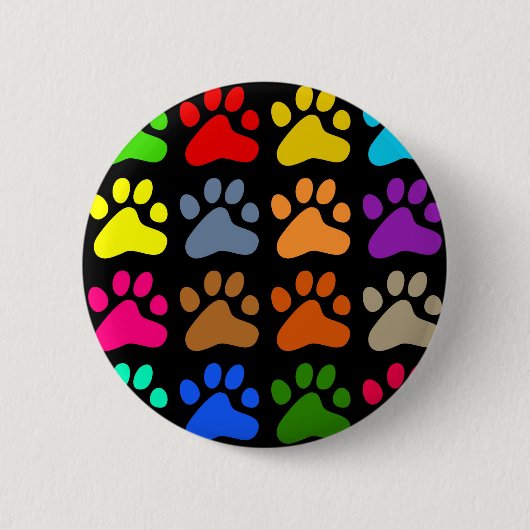 Badge Rond 5 Cm Pattes colorées (Devant)
