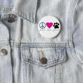 Badge Rond 5 Cm Pattes d'amour de paix (En situation)
