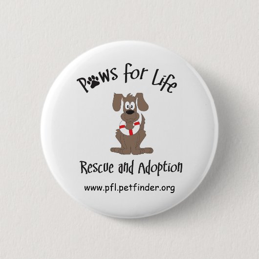 Badge Rond 5 Cm Pattes pour le bouton de la vie (Devant)