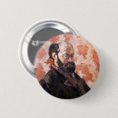 Badge Rond 5 Cm Paul Cezanne - Autoportrait avec arrière - plan ro (Devant & derrière)