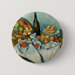 Badge Rond 5 Cm Paul Cezanne Corbeille de Pommes Nature Morte Vint