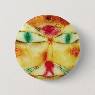 Badge Rond 5 Cm Paul Klee Cat et Bouton d'oiseau