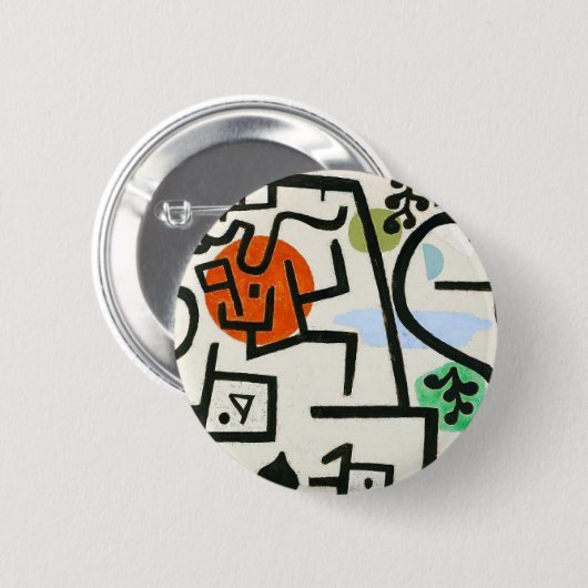 Badge Rond 5 Cm Paul Klee Rich Harbour Expressionnisme Abstrait (Devant & derrière)