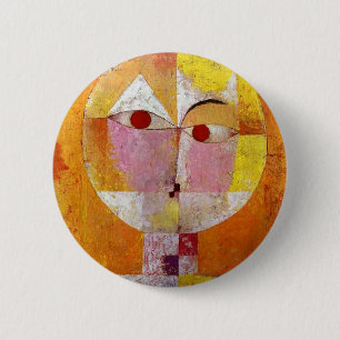 Badge Rond 5 Cm Paul Klee Senecio Peinture