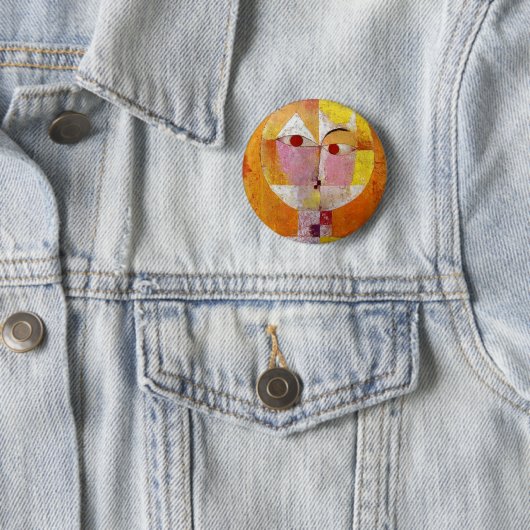 Badge Rond 5 Cm Paul Klee Senecio Peinture (En situation)