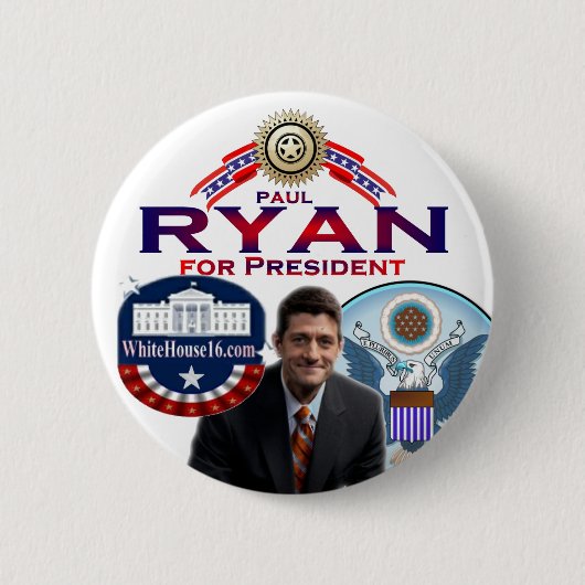 Badge Rond 5 Cm Paul Ryan pour le Président Button (Devant)