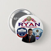 Badge Rond 5 Cm Paul Ryan pour le Président Button (Devant & derrière)