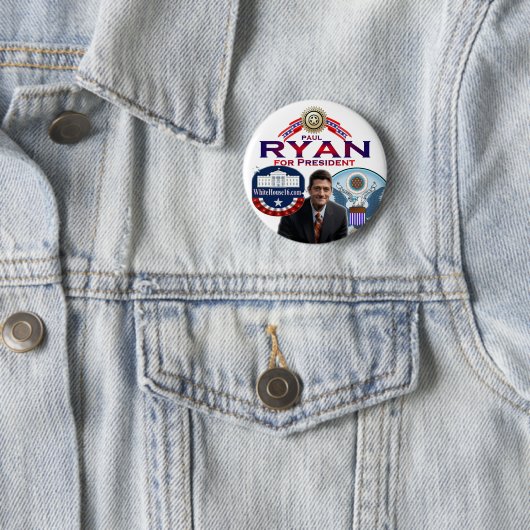 Badge Rond 5 Cm Paul Ryan pour le Président Button (En situation)