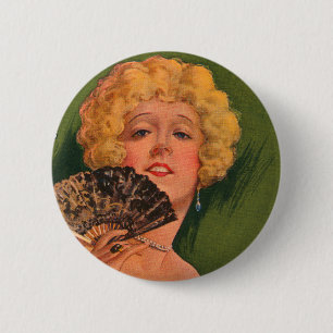 Badge Rond 5 Cm Paula Brand de Père Noël Paula