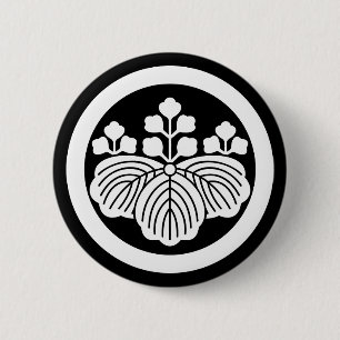Badge Rond 5 Cm Paulownia avec 5&3 floraisons en cercle