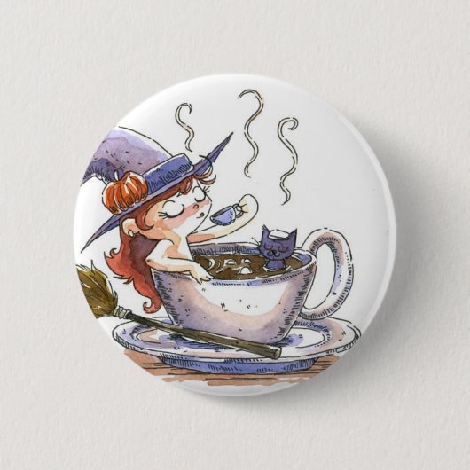 Badge Rond 5 Cm Pause-café de sorcière 2 (Devant)