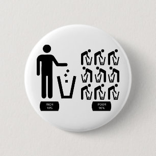 Badge Rond 5 Cm Pauvres et riches