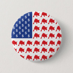 Badge Rond 5 Cm Pavillon américain de Wall Street Bull Market