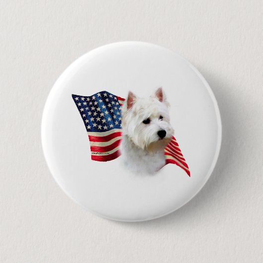 Badge Rond 5 Cm Pavillon West Highland White Terrier (Devant)