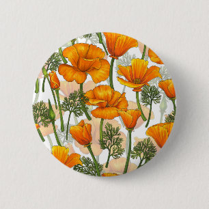 Badge Rond 5 Cm Pavot de Californie