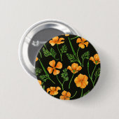 Badge Rond 5 Cm Pavot de Californie, fleurs d'été, orange wil (Devant & derrière)