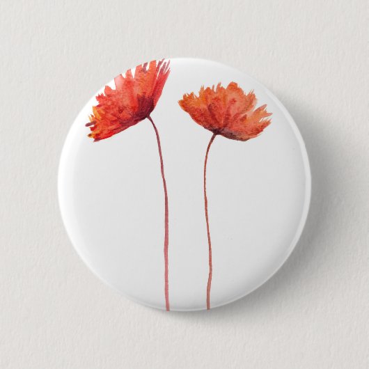 Badge Rond 5 Cm Pavot rouge (Devant)