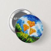 Badge Rond 5 Cm Pavots de Californie (Devant & derrière)