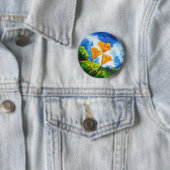 Badge Rond 5 Cm Pavots de Californie (En situation)