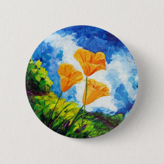 Badge Rond 5 Cm Pavots de Californie