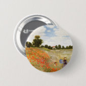 Badge Rond 5 Cm Pavots rouges fleurissant - Claude Monet (Devant & derrière)