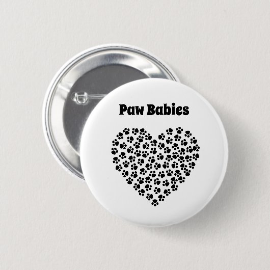 Badge Rond 5 Cm Paw Babies. Pet Mom Happy Mother's Day (Devant & derrière)