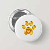 Badge Rond 5 Cm Paw or (Devant & derrière)