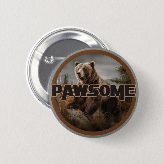 Badge Rond 5 Cm Pawsome (Devant & derrière)